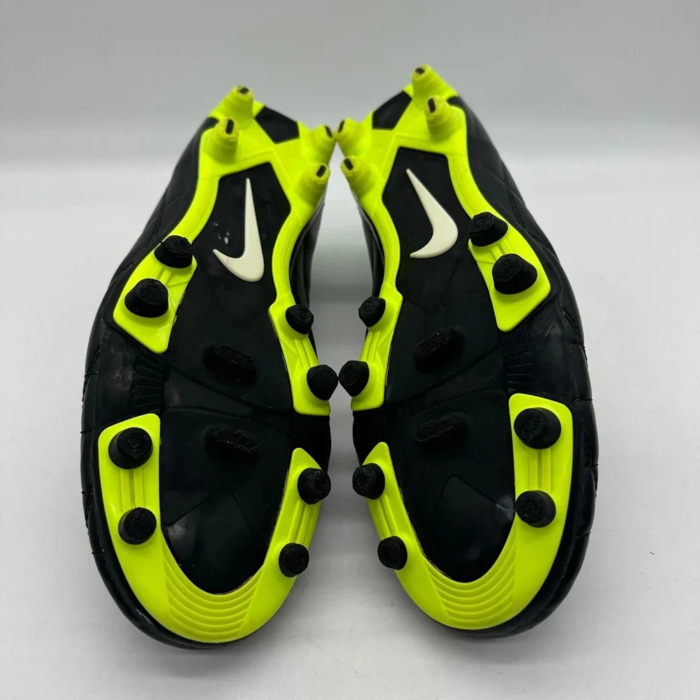 Nike 509038-013 Mens Size 12 Tiempo Natural IV FG Black/Green Soccer Cleats